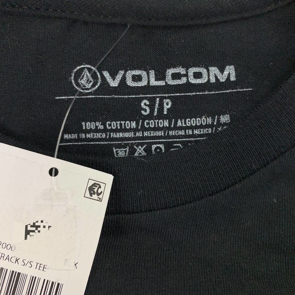 Volcom Mens Oval Track Logo Short Sleeve Crewneck T-Shirt Black S - Picture 3 of 4
